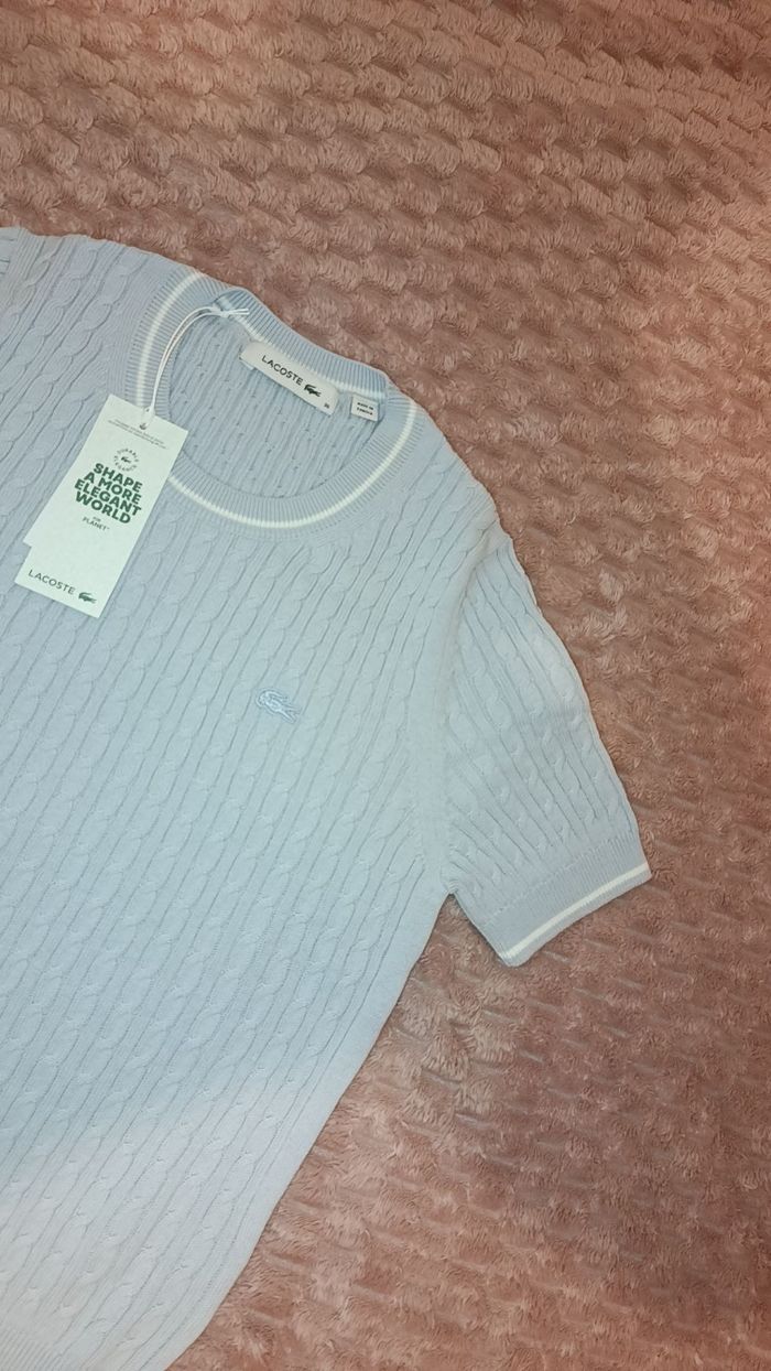 Pull torsadé lacoste manche courte - photo numéro 3