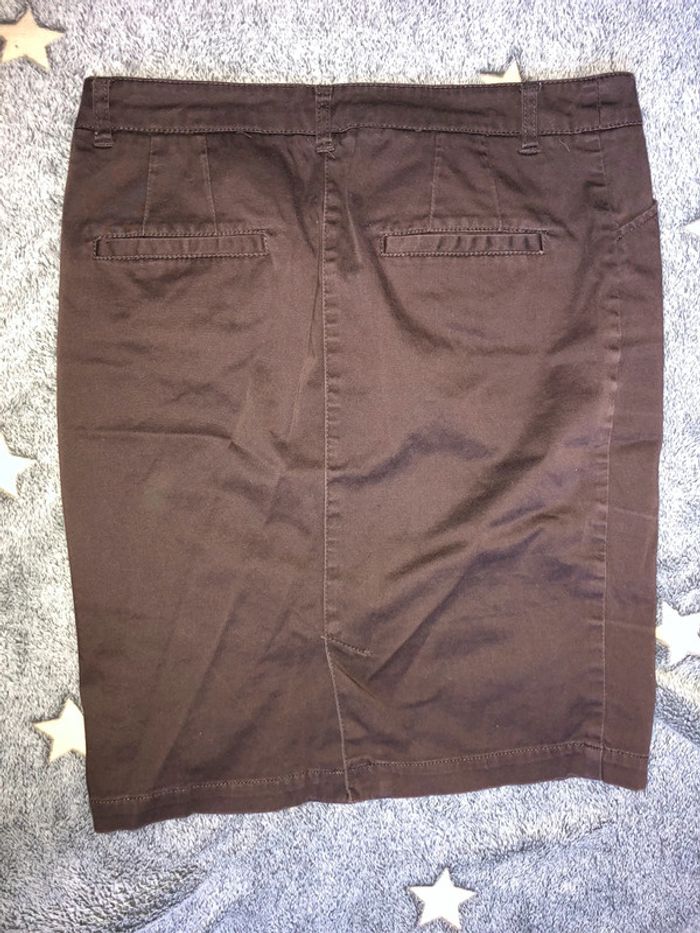 Jupe crayon marron mng mango basics t38 - photo numéro 2