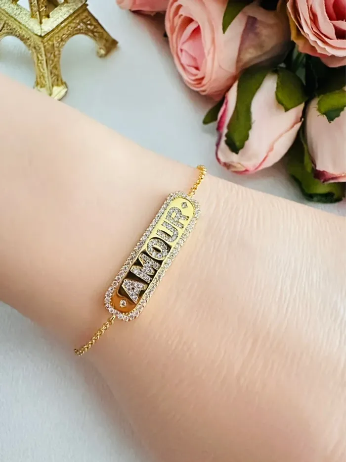 💕Bracelet APM Monaco « amour » doré zircons - photo numéro 6