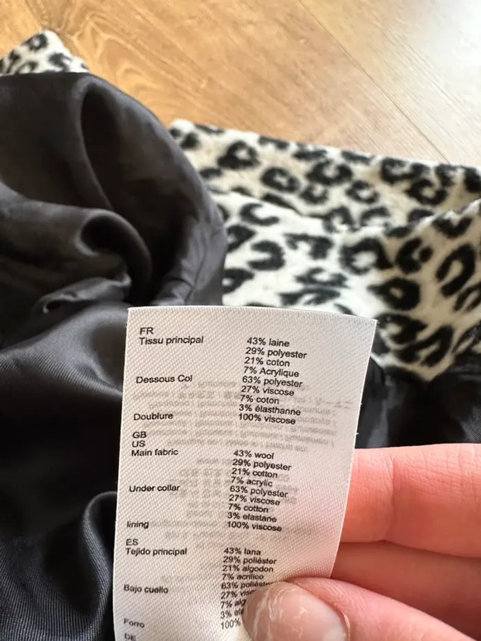 Manteau Maje motifs léopard taille 36 noir et beige - photo numéro 8