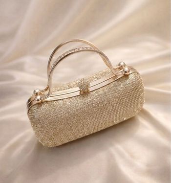 Pochette de soirée doré strass Neuf