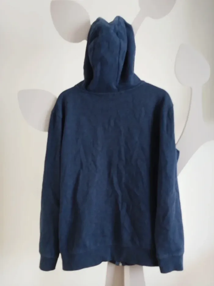 Sweat zippé à capuche bleu marine Kiabi taille 12 ans - photo numéro 2