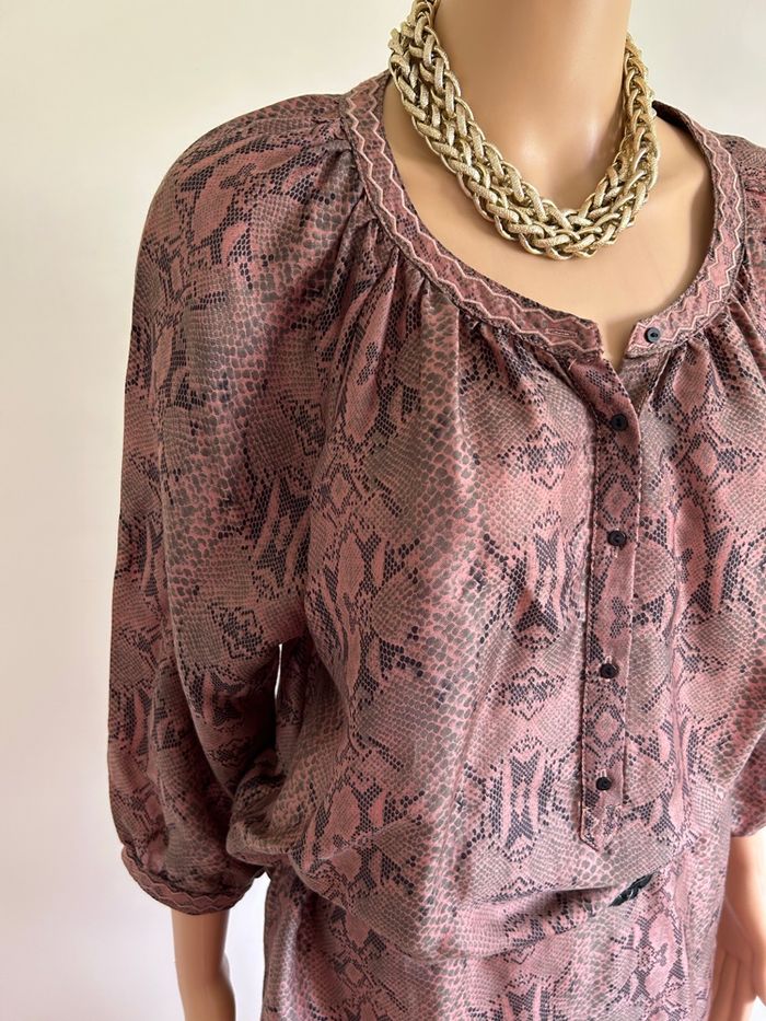 Robe courte marron beige Maison Scotch taille S bon état - photo numéro 4