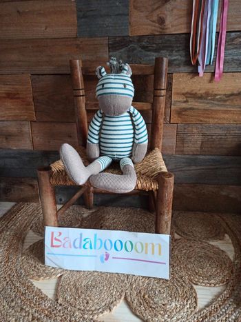 peluche zèbre bleu blanc oxybul tbe