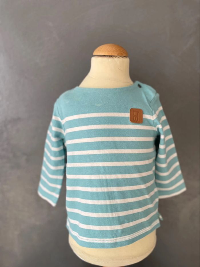 Pull bleu turquoise bébé - photo numéro 2