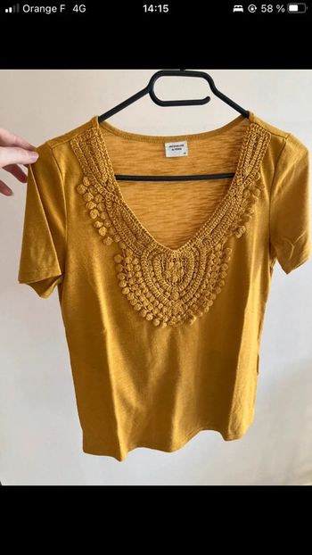 T-shirt moutarde femme Jacqueline de yong