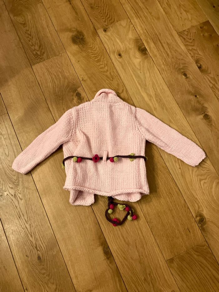 Gilet laine ceinture fleurs - photo numéro 5