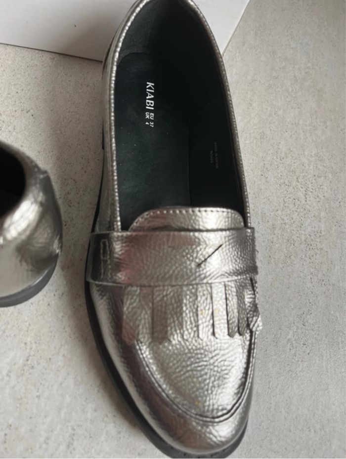 Mocassins gris argenté
