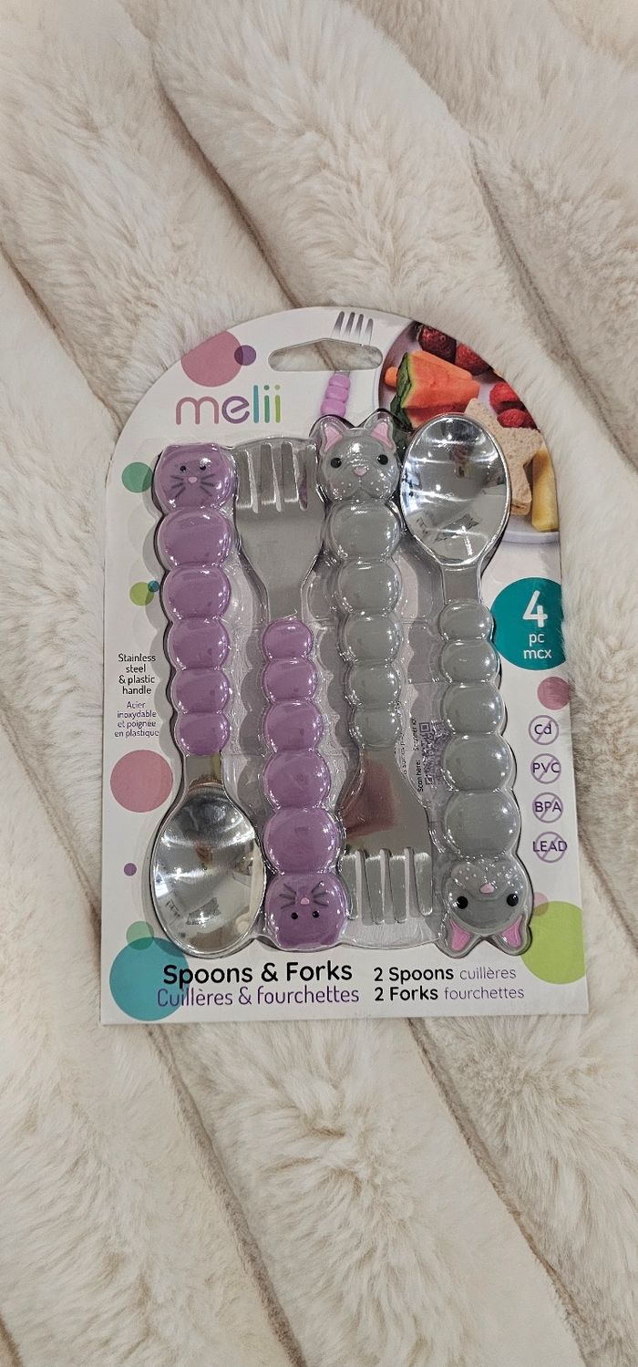 Lot de 4 couverts animalier Melii Neufs