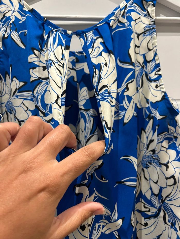 Robe courte, tunique, bleue imprimée taille 38 - photo numéro 8