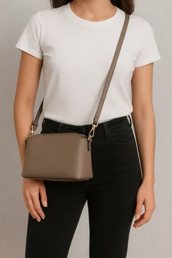 Sac en simili cuir taupe