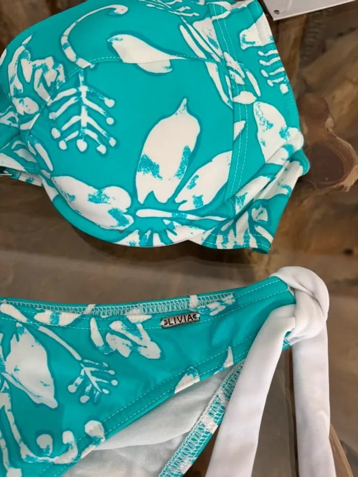 Maillot de bain 2 pièces Livia Monte Carlo bleu blanc - photo numéro 3