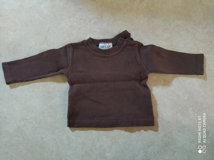 T-shirt manche longue 6 mois marron