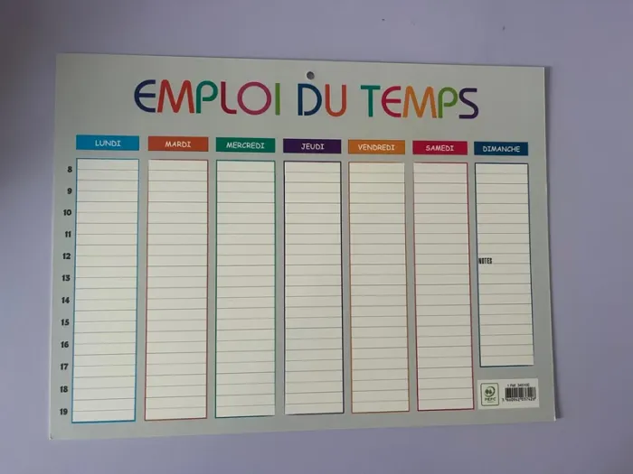 Emploi du temps - photo numéro 2