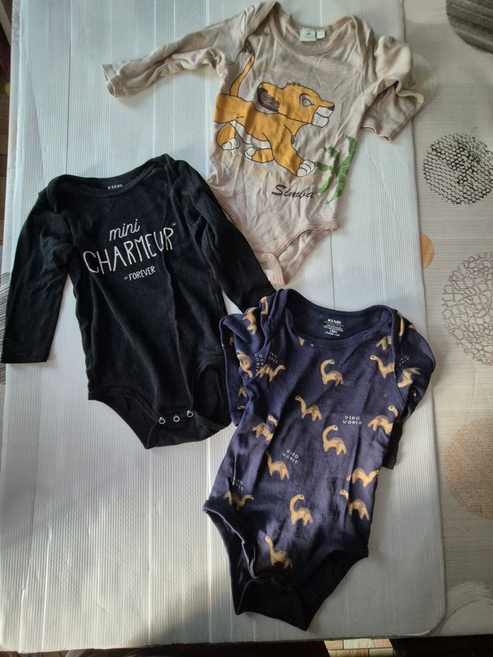 Lot de 3 bodys manches longues garçon 18 mois