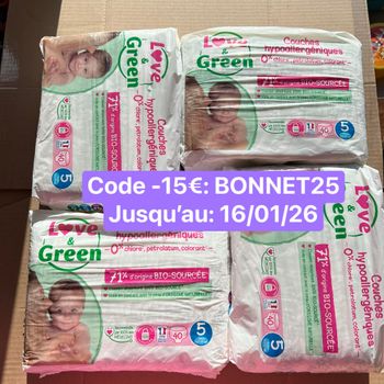 Couche taille 5 Love Green : 160 couches (4*40)