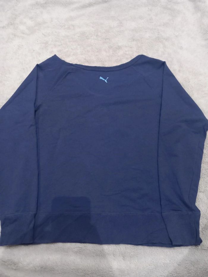 Pull/Sweat vintage Puma Bleu marine - photo numéro 3
