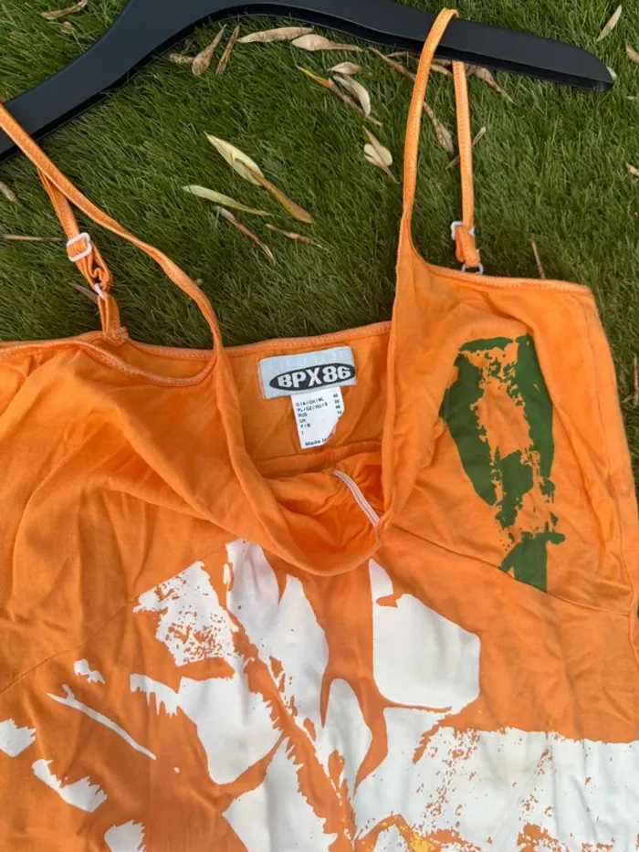 Robe femme été orange taille L 40 papillon - photo numéro 2