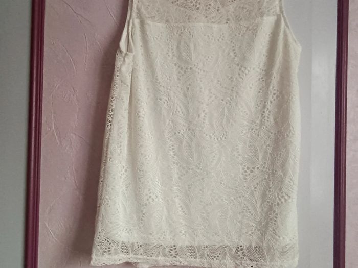 Blouse écru dentelle " Cache cache" en T.38 - photo numéro 7