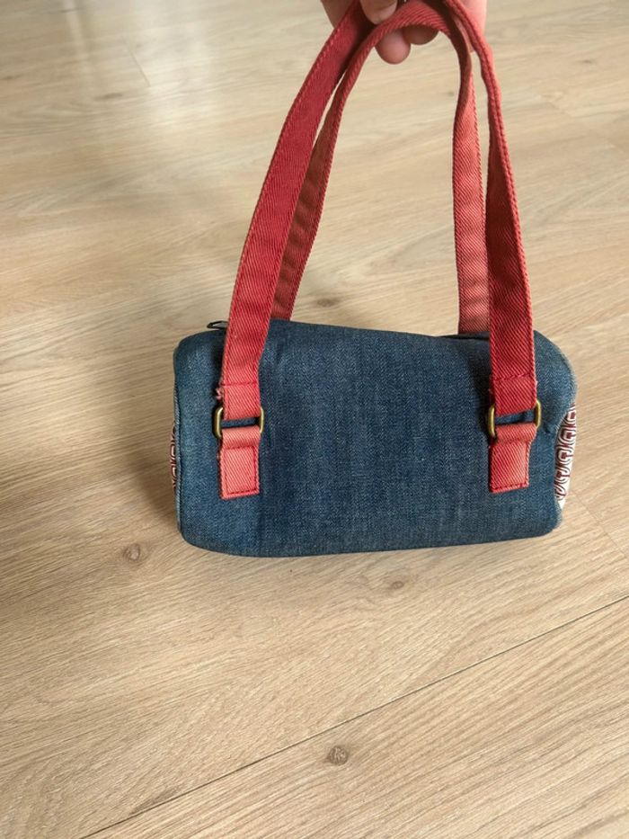 Petit sac Chipie Jeans vintage – denim & anses rouges – Y2K / années 2000 - photo numéro 5