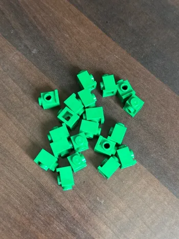20 Brick Lego, Modified 1 × 1 with Headlight ref 4070 Green