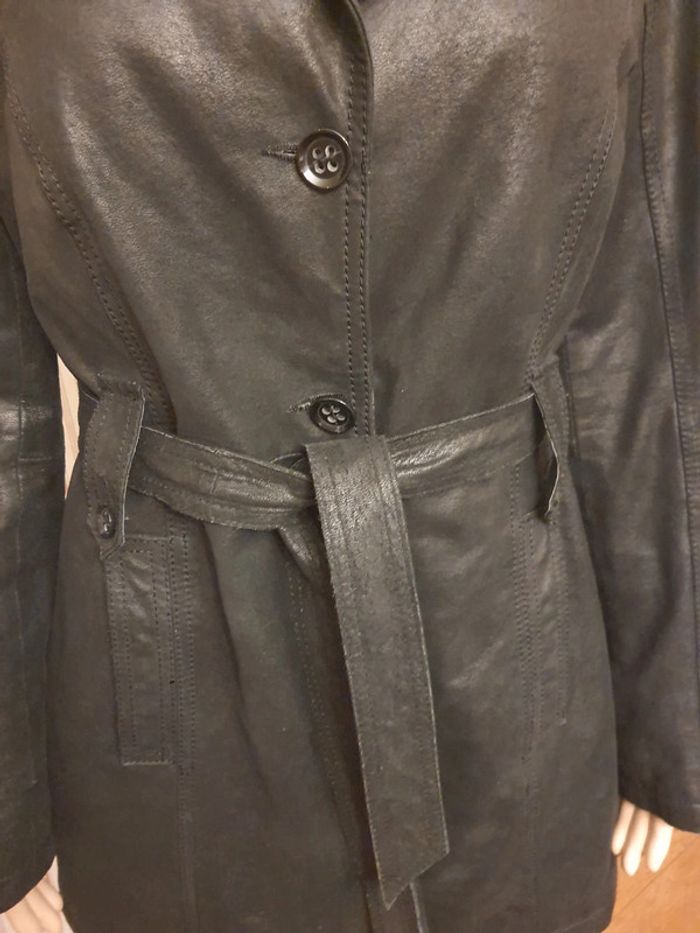 Veste longue cuir noir Authentic taille 40 - photo numéro 13