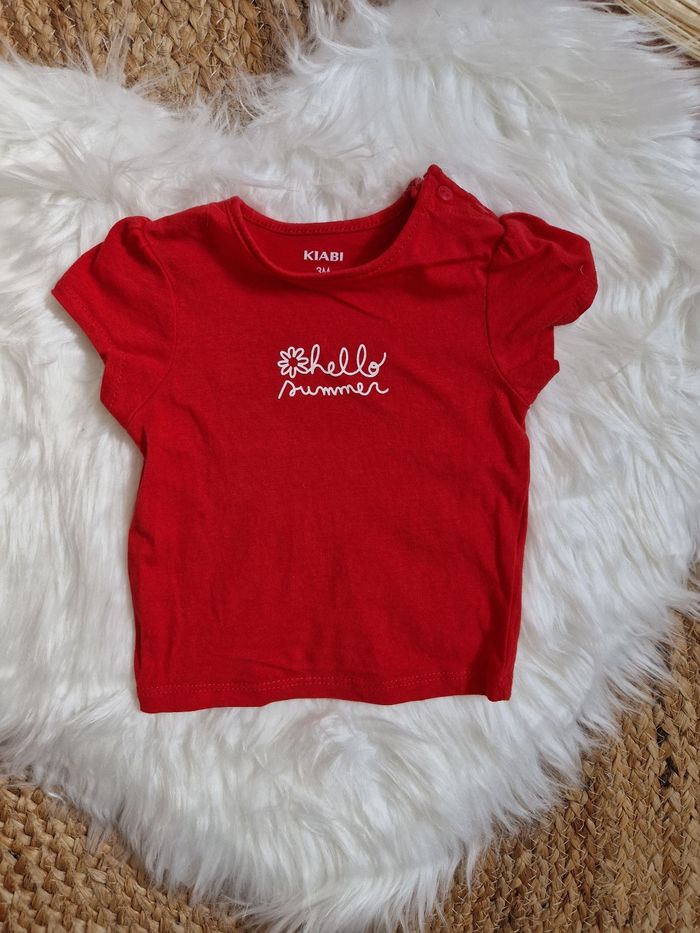 T shirt rouge kiabi 3 mois - photo numéro 2