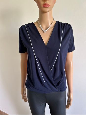 Blouse bleue marine à manches courtes Morgan taille S jamais portée