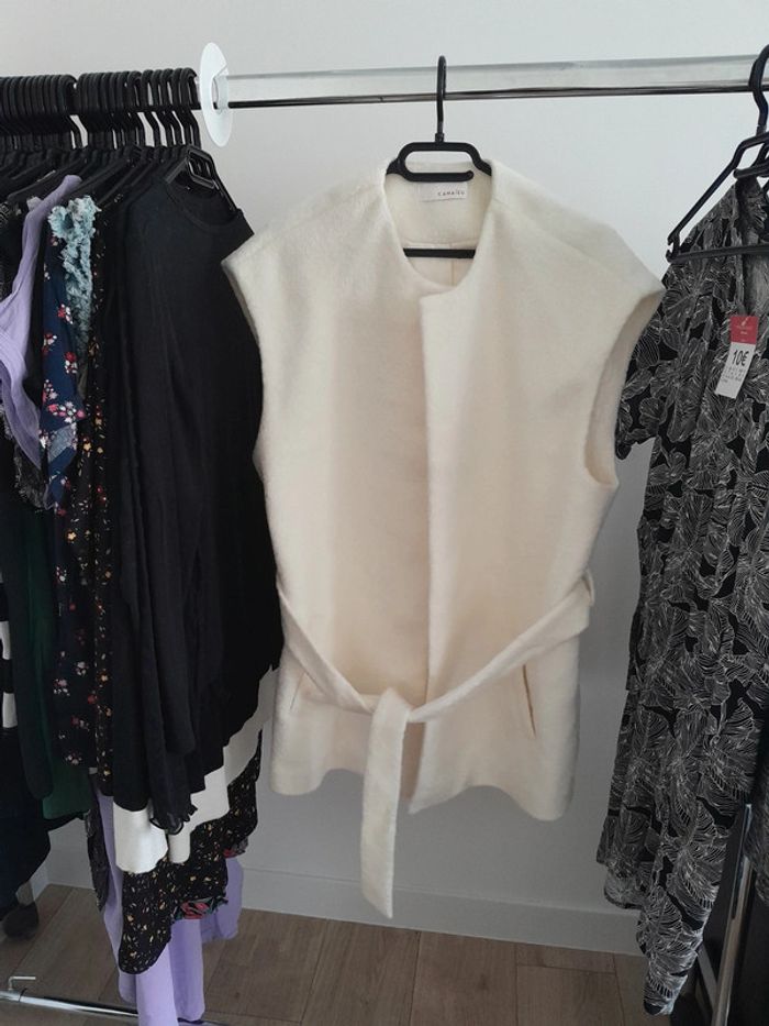 Gilet fourrure sans manches femme L