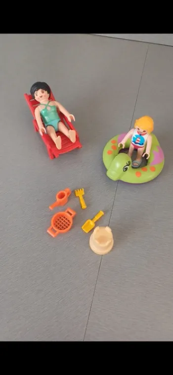 Lot plage avec chaise longue playmobil