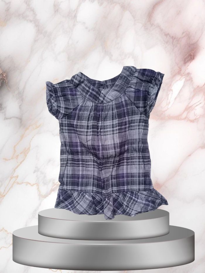 Blouse/Tunique d'Été à Carreaux "Rebelle Chic" taille 12 mois Léger et Ondulé