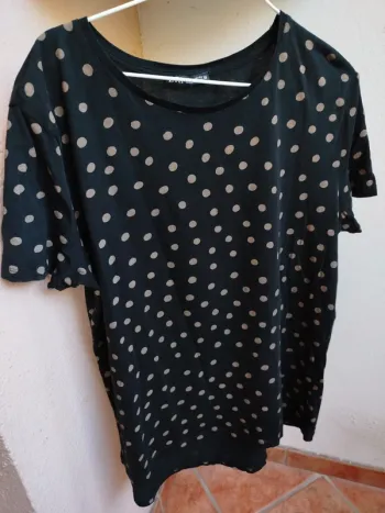 #tee shirt#noir#pois beige