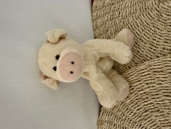 Peluche cochon beige micro billes 18 cm (CEMO)