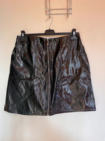 Jupe en cuir Kiabi noir taille 40