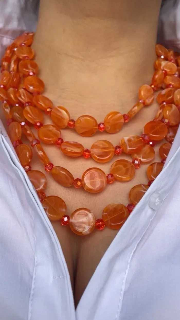 Collier multicouche orange week-end MaxMara - photo numéro 3