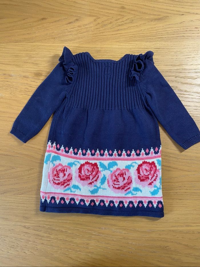 Baby GAP Robe Pull bleu à fleurs Taille 6/12 mois - photo numéro 5
