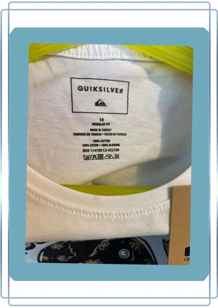Beau t-shirt manches courtes 14 ans QuickSilver neuf - photo numéro 3