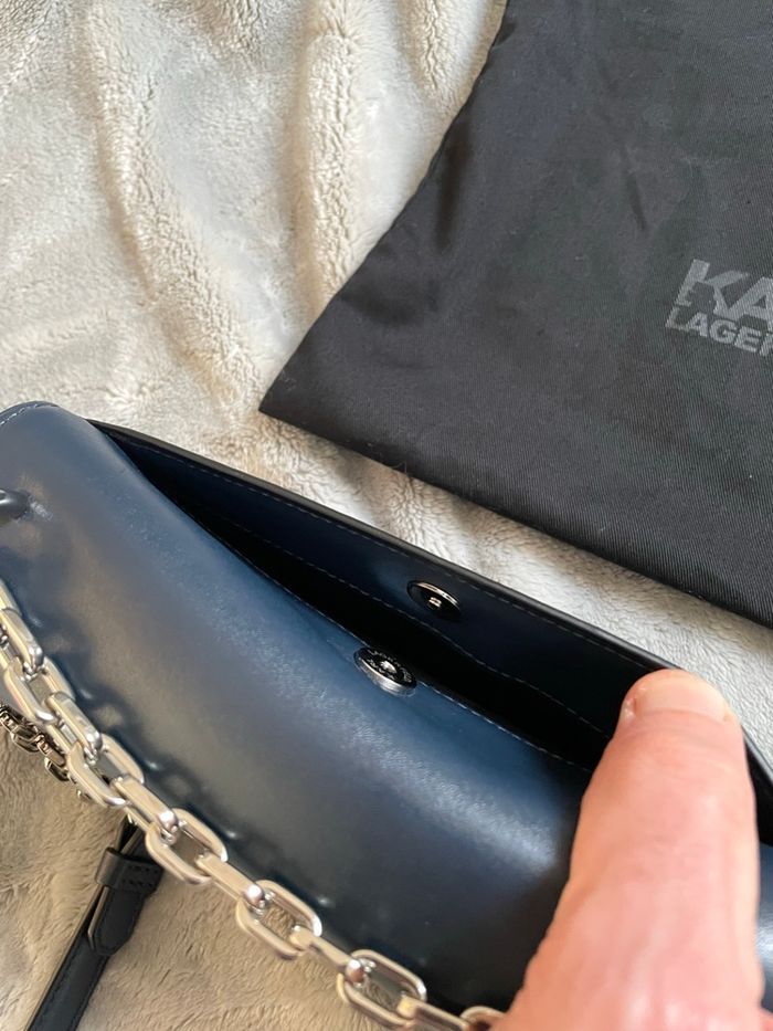Sac bandoulière Karl Lagerfeld marine + dustbag - Authentique - photo numéro 4