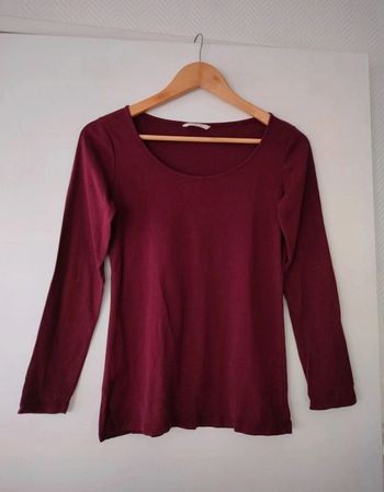 T-shirt bordeaux Camaïeu S