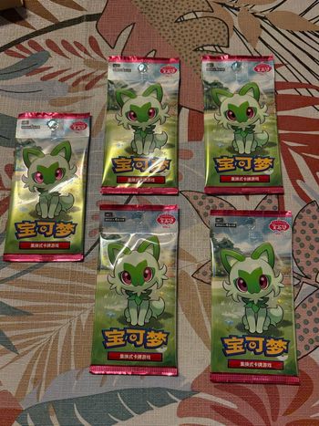 5 boosters Pokémon chinois exclusif