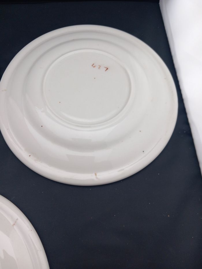 3 assiettes à dessert beige et vert - photo numéro 6