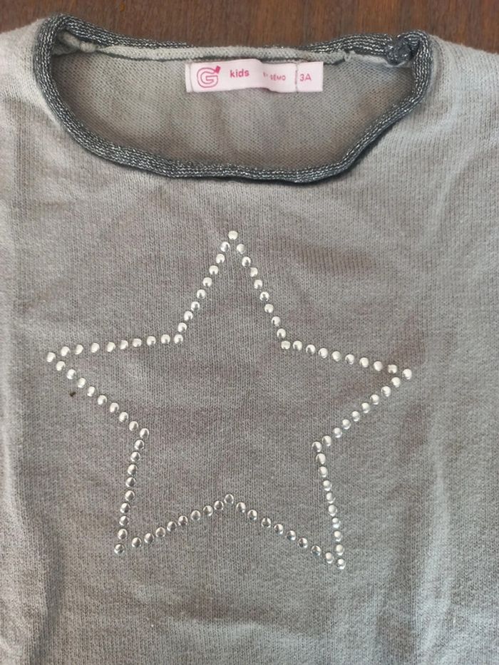 Robe pull sans manches gris Gémo 3ans - photo numéro 3