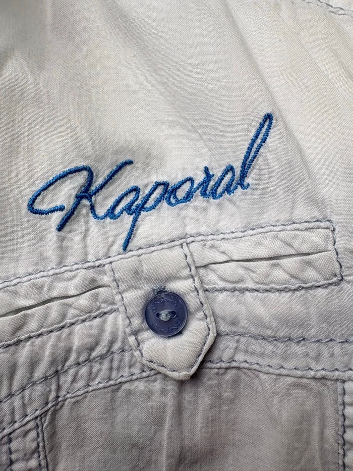 🤍 Chemisette femme Kaporal – Taille XS – Blanc dégradé bleu ciel – TBE - photo numéro 4