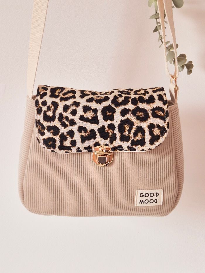 Sac bandouliere velours et leopard - photo numéro 3