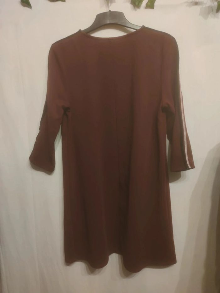 Robe bordeau à manches trois quarts T. L _ Pimkie - photo numéro 3