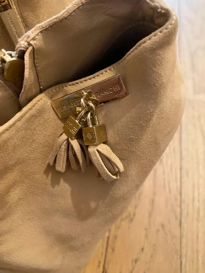 Bottines à talon invisible beige Elisabetta Franchi taille 38 1/2 - photo numéro 4