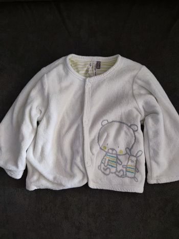 Gilet blanc ourson T. 1 mois