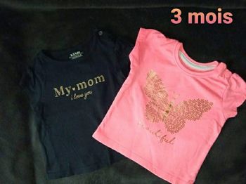 Lot de 2 tee-shirts 3 mois