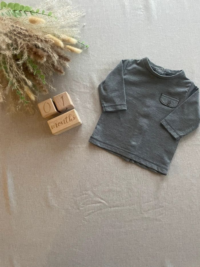 Tee-shirt à manches longues 1 mois - Garçon