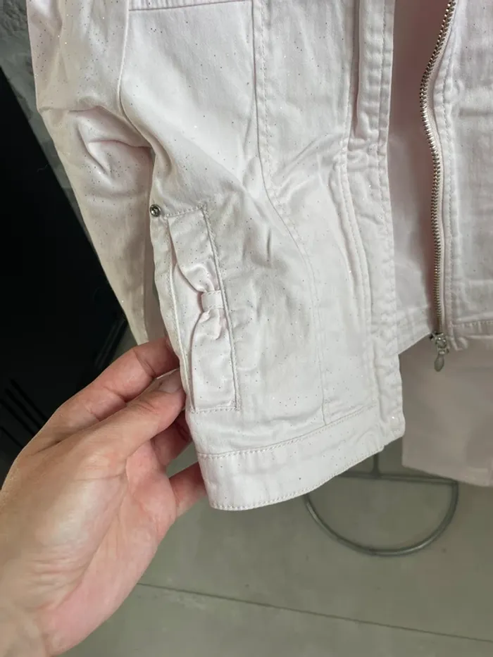 Ensemble pantalon et veste marèse fille rose paillette - photo numéro 3